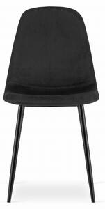 EMWOmeble Czarne krzesła do jadalni COMO 3538 welur / 4 sztuki
