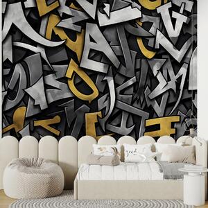 Fototapety Graffiti wielkie litery w kolorze żółtym, Fototapety Młodzieżowe, w01186 : Uwalls.pl