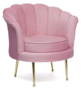 EMWOmeble Zestaw sofa i fotele muszelki ELIF #12 ▪️ Welur różowy