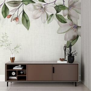 Fototapety duże kwiaty magnolii na jasnym tle z teksturą, Fototapety 3D, Fototapety 3d Kwiaty, w00933 : Uwalls.pl