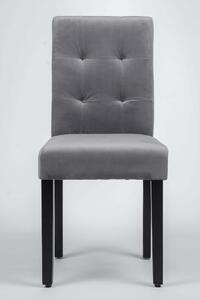 MebleMWM Krzesło tapicerowane drewniane MY8683 szary welur nogi czarne