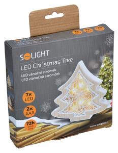 Solight 1V45-T Bożonarodzeniowa choinka drewniana, ciepły biały, 6 LED