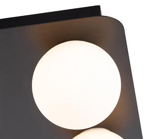Zewnetrzna Nowoczesna łazienkowa lampa sufitowa czarna kwadratowa 4-punktowa - Cederic Oswietlenie zewnetrzne