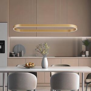 Inteligentna lampa wisząca Melinay Lucande, możliwość ściemniania, mosiężny / złoty, salon / jadalnia, aluminium, nowoczesny