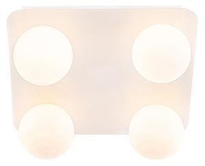 Zewnetrzna Nowoczesna lampa sufitowa łazienkowa biała kwadratowa 4-punktowa - Cederic Oswietlenie zewnetrzne