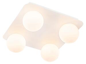 Zewnetrzna Moderne badkamer plafondlamp wit vierkant 4-lichts - Cederic Oswietlenie zewnetrzne