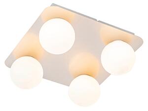 Zewnetrzna Moderne badkamer plafondlamp staal vierkant 4-lichts - Cederic Oswietlenie zewnetrzne