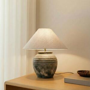 Lampa stołowa Thalorin Lucande, brązowy / rdzawy, salon / jadalnia, ceramika, skandynawski