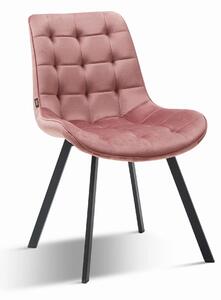 MebleMWM Krzesło tapicerowane DC-6030 | Welur | Różowy #44 | Outlet