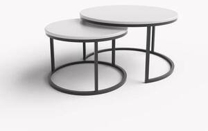 MebleMWM Zestaw 2 okrągłych stolików kawowych - kolor do wyboru