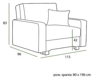 MebleMWM Fotel rozkładany z funkcją spania LUX-1 | Kolor do wyboru