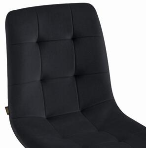MebleMWM Krzesło welurowe DC-6401 czarne, złote nogi