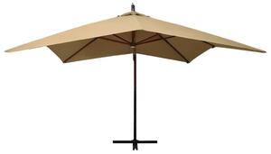 Wiszący parasol na drewnianym słupku, 300 cm, kolor taupe