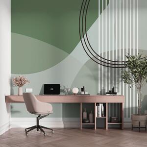 Fototapety Linia abstrakcji geometrycznej i minimalizm koła w nowoczesnym stylu, kolor zielony, Fototapety Abstrakcja, w08173v1 : Uwalls.pl