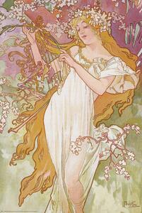 Plakat, Obraz The Seasons Spring, Alphonse Mucha