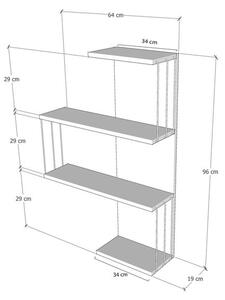 Biało-naturalna wielopoziomowa półka w dekorze sosny 64 cm Cambel – Kalune Design