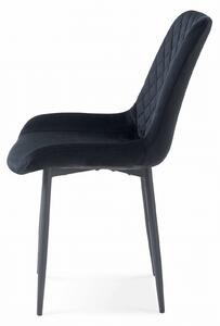 EMWOmeble Krzesło czarne DC-6022 welur, czarne, metalowe nogi