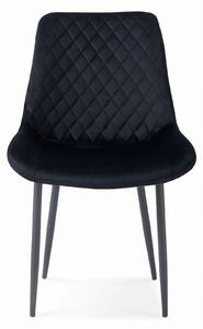 MebleMWM Krzesło tapicerowane czarne DC-6022 welur