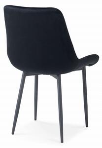 EMWOmeble Krzesło czarne DC-6022 welur, czarne, metalowe nogi