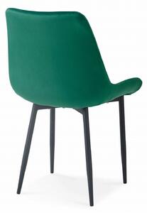 EMWOmeble Krzesło zielone DC-6022 welur, czarne, metalowe nogi
