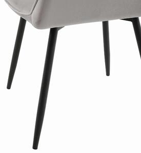 MebleMWM Krzesło tapicerowane z podłokietnikami DC-6372 szare, welur