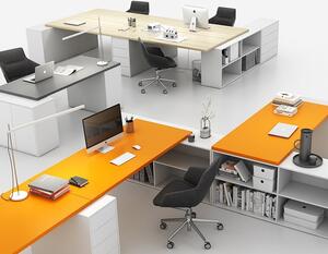 Zestaw mebli biurowych BLOCK B01, biały/pomarańczowy