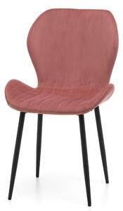 EMWOmeble Krzesło welurowe różowe ART223C / nogi czarne