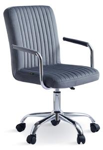 MebleMWM Krzesło obrotowe welurowe HARIS 2 (DC-6096S) / szare #21