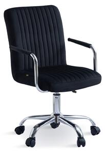 MebleMWM Krzesło obrotowe welurowe HARIS 2 (DC-6096S) / czarne