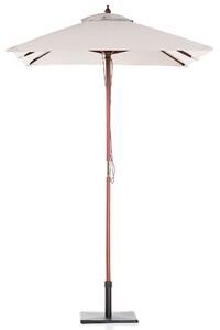 Parasol ogrodowy beżowy drewniany maszt składany 144 x 194 cm Flamenco Beliani