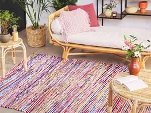 Dywan bawełniany prostokątny tkany ręcznie boho 140 x 200 cm kolorowy Bartin Beliani