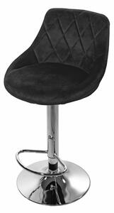 MebleMWM Krzesło barowe KAST ▪️ 3434 ▪️ aksamit czarny / baza chrom