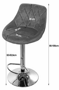 EMWOmeble Krzesło barowe KAST ▪️ 3434 ▪️ aksamit czarny / baza chrom