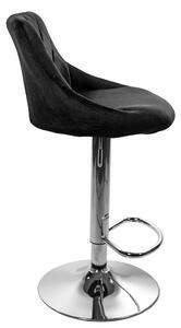 MebleMWM Krzesło barowe KAST ▪️ 3434 ▪️ aksamit czarny / baza chrom