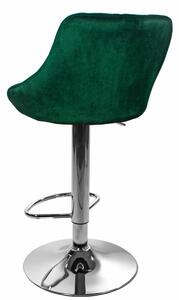 EMWOmeble Krzesło barowe KAST ▪️ 3768 ▪️ aksamit zielony / baza chrom