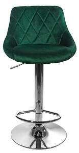 EMWOmeble Krzesło barowe KAST ▪️ 3768 ▪️ aksamit zielony / baza chrom