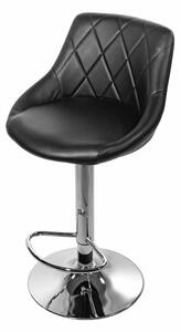 MebleMWM Krzesło barowe KAST ▪️ 3433 ▪️ czarna ekoskóra / baza chrom