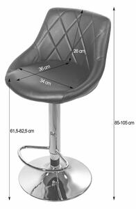 MebleMWM Krzesło barowe KAST ▪️ 3433 ▪️ czarna ekoskóra / baza chrom