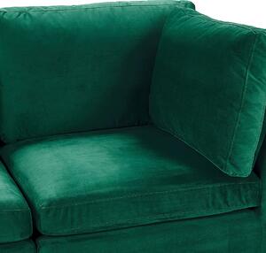 Narożnik modułowy w kształcie U 6-osobowy sofa welurowa z otomaną zielony Evja Beliani