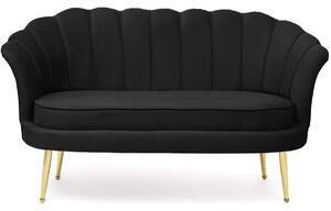 EMWOmeble Zestaw sofa i fotele muszelki ELIF #28 ▪️ Welur czarny