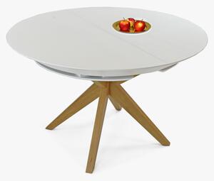 Okrągły stół do jadalni w kolorze białym - składany Ø127 cm