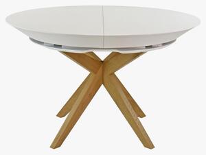 Okrągły stół do jadalni w kolorze białym - składany Ø127 cm