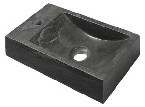 Czarna kamienna umywalka 40x22 cm Blok – Sapho
