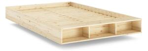 Łóżko dwuosobowe z litego drewna sosnowego ze stelażem 140x200 cm Merge – Karup Design