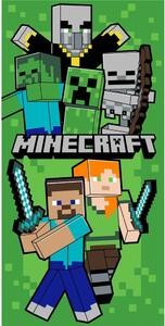 Zielony bawełniany ręcznik dziecięcy 70x140 cm Minecraft Let´s Survive – Jerry Fabrics