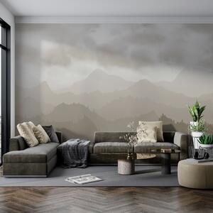Fototapety Mgliste góry z brązowymi chmurami cumulus na niebie, Fototapety Natura, w01637v1 : Uwalls.pl