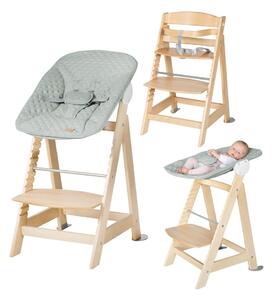 Jasnozielono-naturalne krzesełko do karmienia Style Born Up 2in1 – Roba