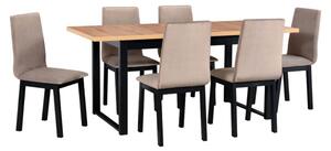 MebleMWM Zestaw stół i 6 krzeseł drewnianych ALBA 3 + LUNA 2