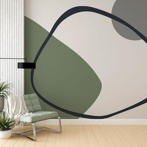Fototapety Geometryczne zielone i szare kształty na jasnym tle, Fototapety Abstrakcja, w01687v1 : Uwalls.pl