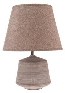 Beżowo-jasnobrązowa lampa stołowa z tekstylnym kloszem (wysokość 33 cm) – Dakls